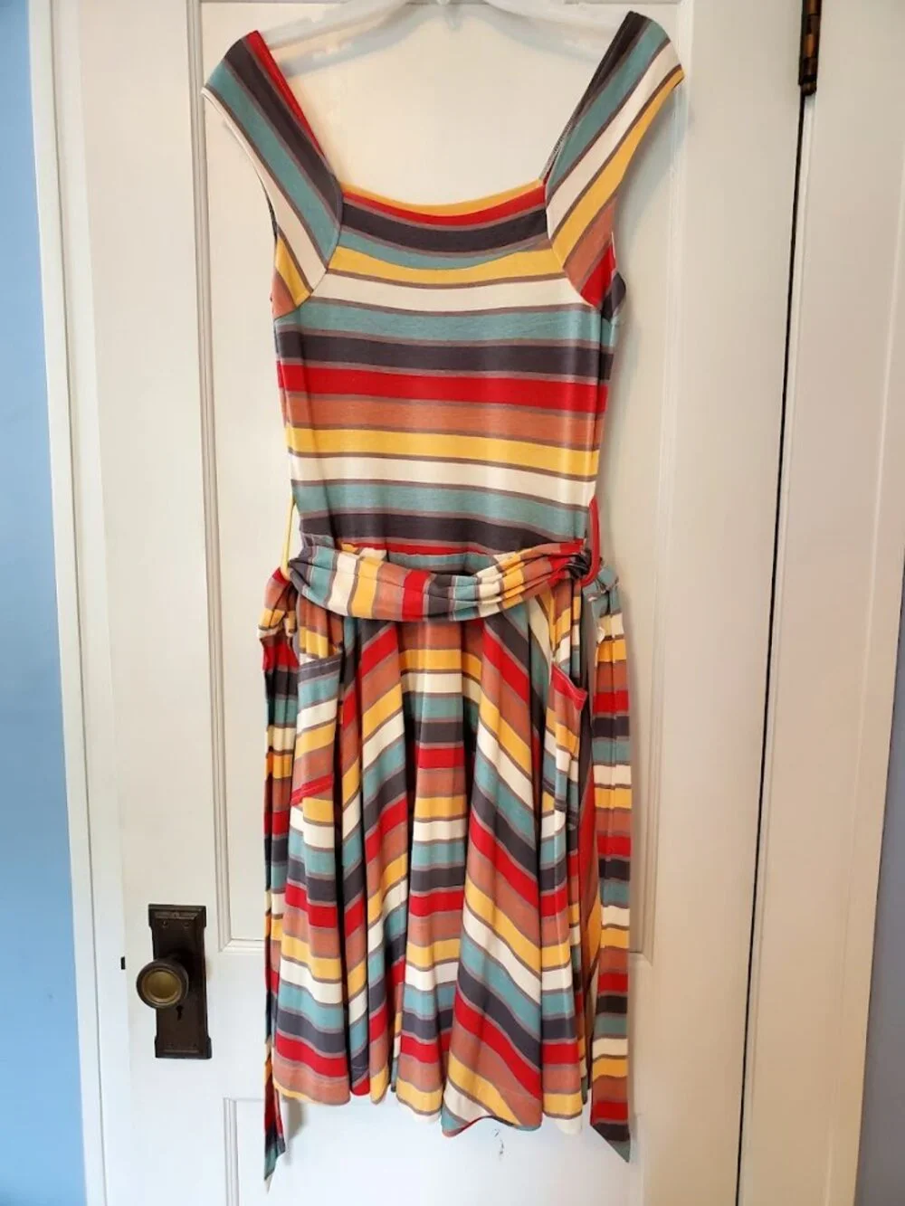 Sleevelss Striped Dress Tie Waist - Effie's Heart - Vintage Inspired - Picture 1 of 4
